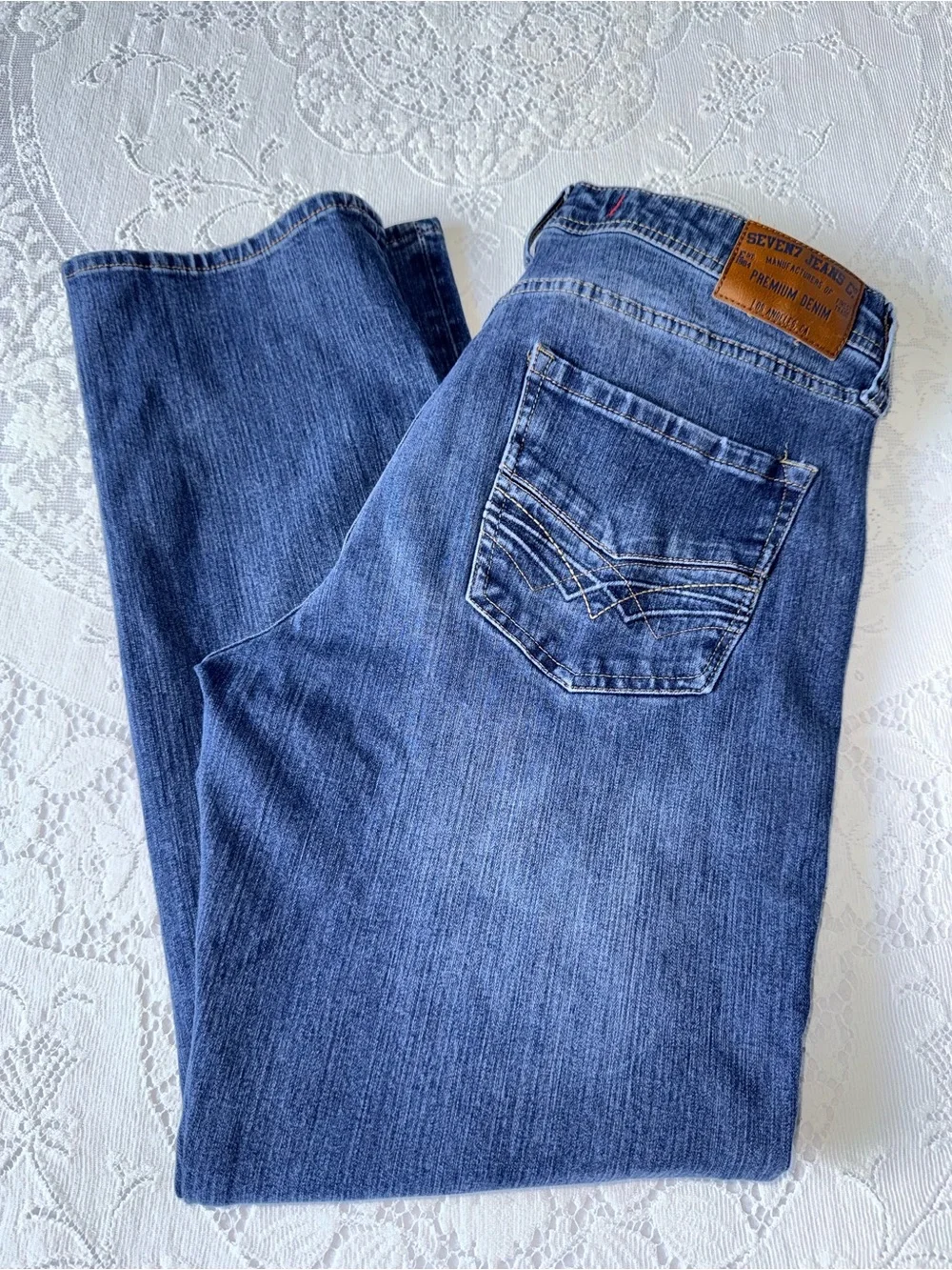 Seven7 Premium Denim Co. Men's Straight Fit‎ Blue Jeans Wash W34